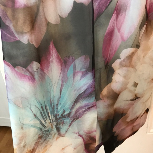 Silk Floral One shoulder sheath cocktail dress - Picture 4 of 5